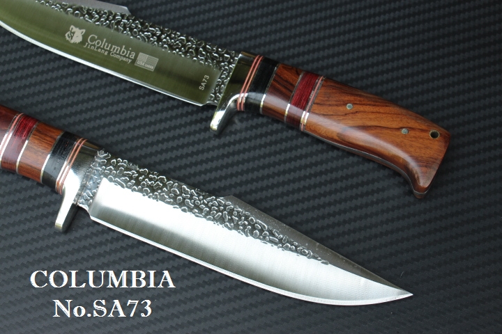 มีด COLUMBIA รุ่น SA73 ใบตอกลายขรุขระ ด้ามไม้แท้อย่างดี พร้อมซองไนลอน