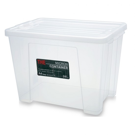 P10481 กล่องเอนกประสงค์ ฝาล๊อค 24 ลิตร (ขนาด 28 ซม.(กว้าง) X 41 ซม.(ยาว) X 28 ซม.(สูง)) สีขาว No.6652 (ราคาส่งต่อ 1 โหล:12 ใบ:100 บต่อใบ)