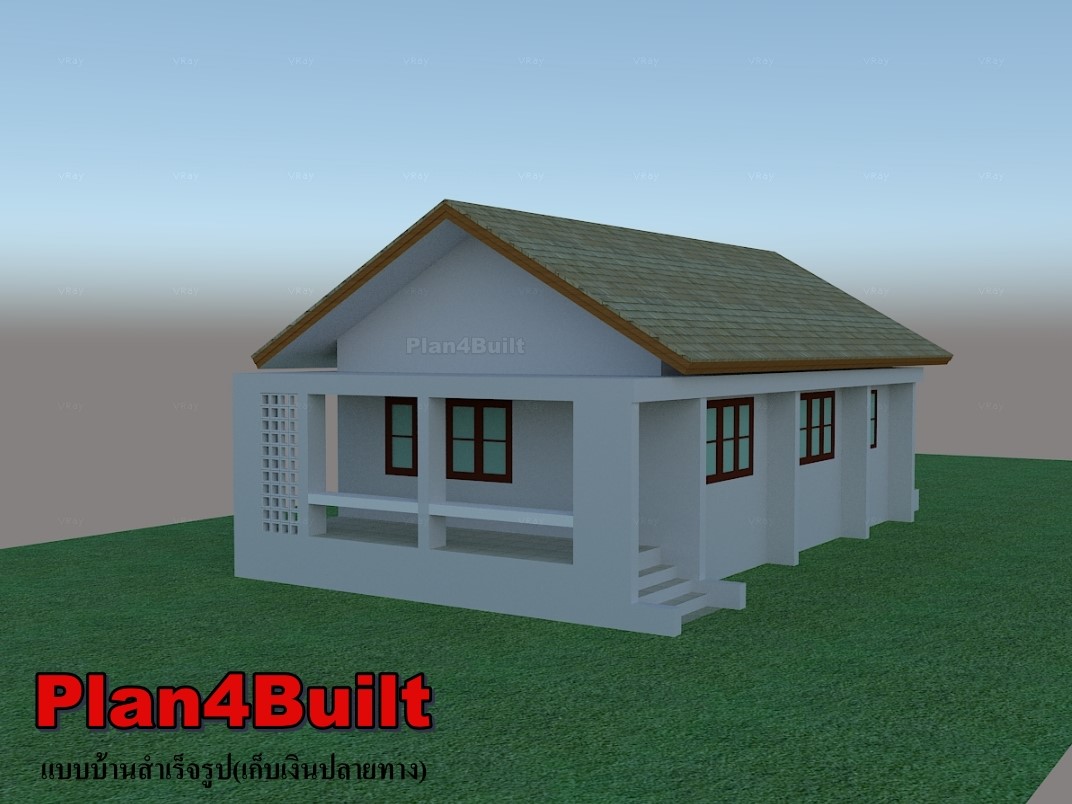 แบบบ้านชั้นเดียว 1ห้องนอน1ห้องน้ำ