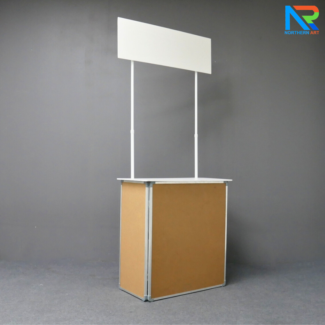 CLEARANCE SALE โต๊ะชงชิม รุ่นไม้ ขนาด (W)80 X (H)190-196 cm. ถอดประกอบได้ มีชั้นวางของ