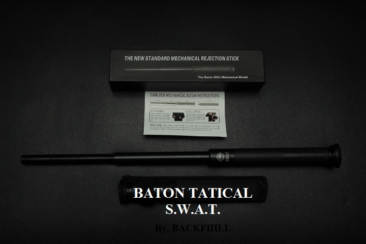 กระบองโลหะอะลูมิเนียม S.W.A.T. BATON ยืด 3 ท่อน กดปุ่มเก็บท้ายด้าม พร้อมซอง ขนาด 24" (AAA) สำเนา