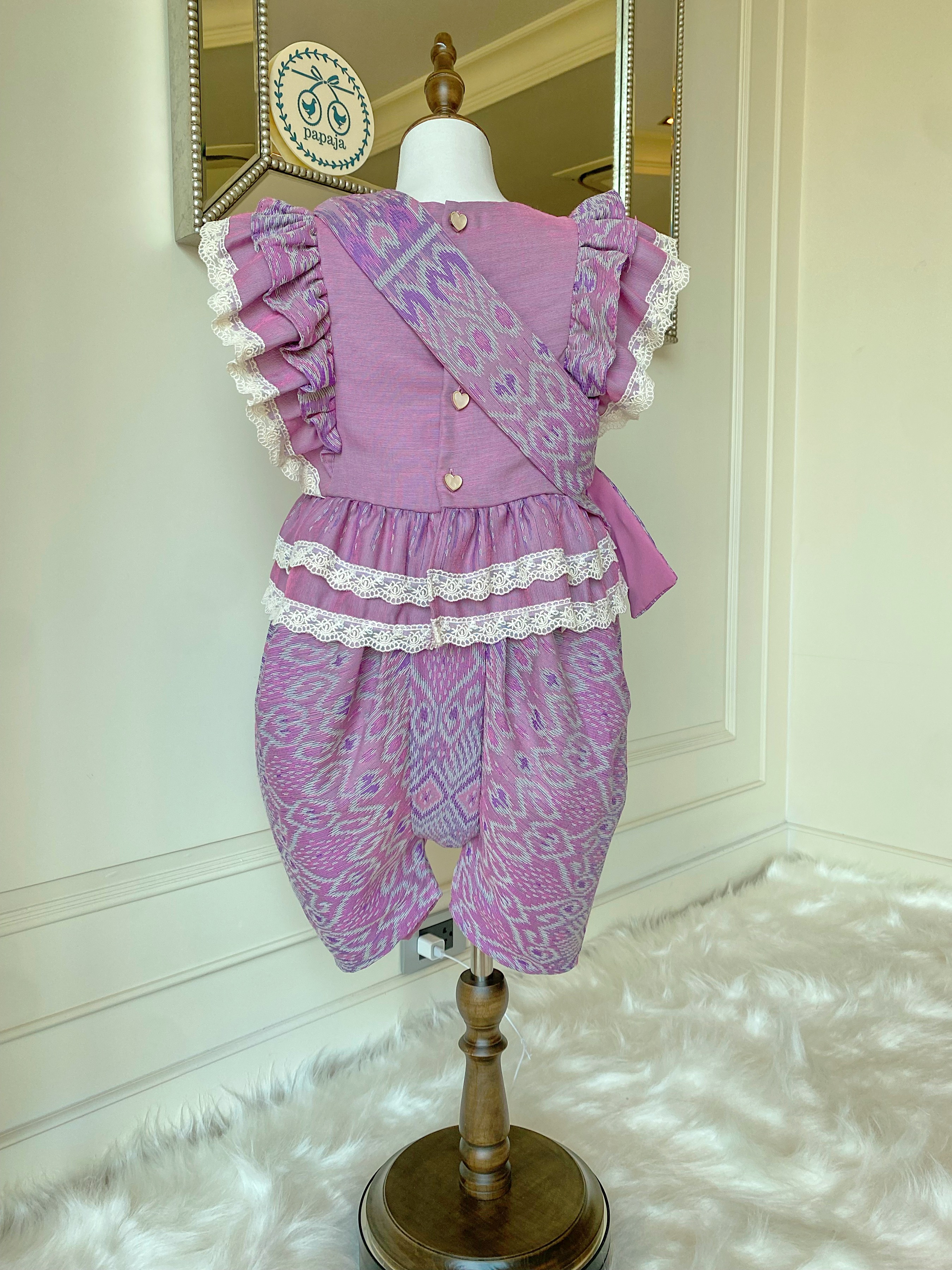 (เซต 4 ชิ้น) ชุดไทยแบรนด์ Chabafah รุ่น ศิรินภา สีชมพูกลีบบัว