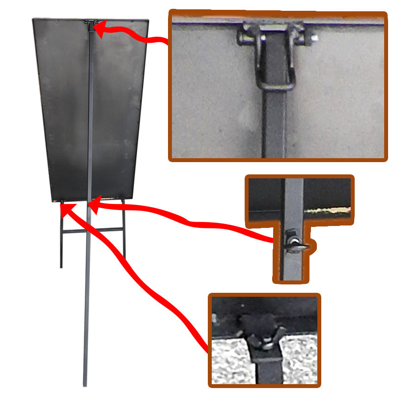 เมนูบอร์ด ทำจากเหล็ก เมนูกระดานดำเขียนเมนู สี่เหลี่ยมผืนผ้า + ขาตั้งสูง 41.5 x 82.5 x 135 cm.