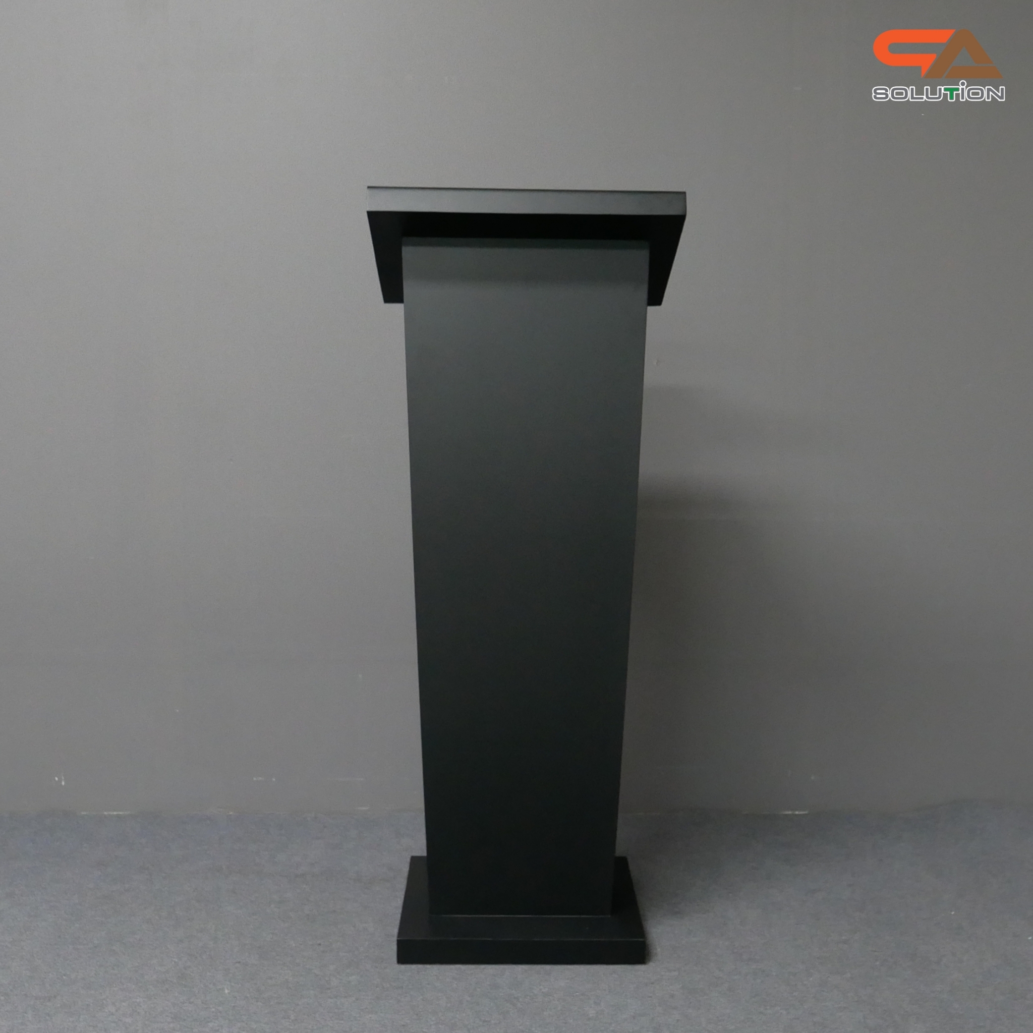 โพเดียมไม้ สีดำ ขนาด (W) 50 x (L) 40 x (H) 120ซม.TOP เอียง พร้อมชั้นวางของ