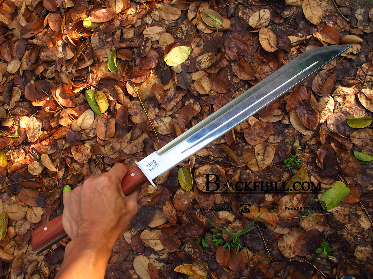 มีดดาบยาว Stainless Steel ทรงง้าวเทพกวนอู ยาว 25 นิ้ว พร้อมซองไนลอน