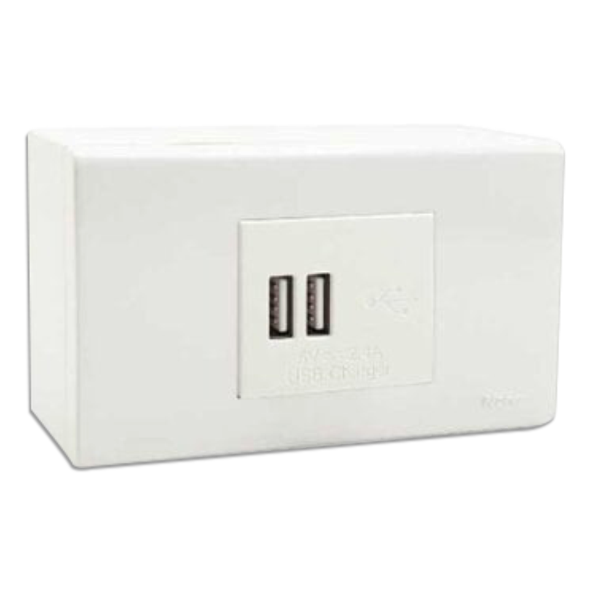 NANO ชุดฝา 1.5 ช่อง + USB และบล็อกลอยขนาด 2*4 นิ้ว Classic series สีขาว รุ่น CSU-BW (18 ชิ้น/กล่อง)