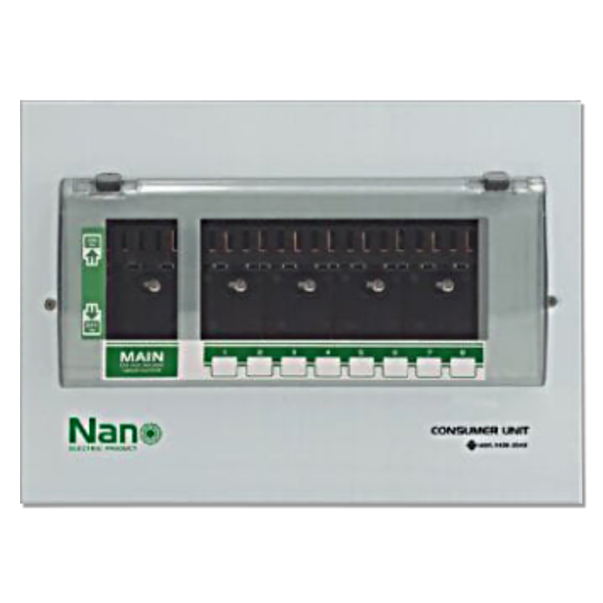 NANO ตู้คอนซูมเมอร์ยูนิต (ปลั๊กออน) เมน+ลูกย่อย 8 ช่อง (ตู้เปล่า)