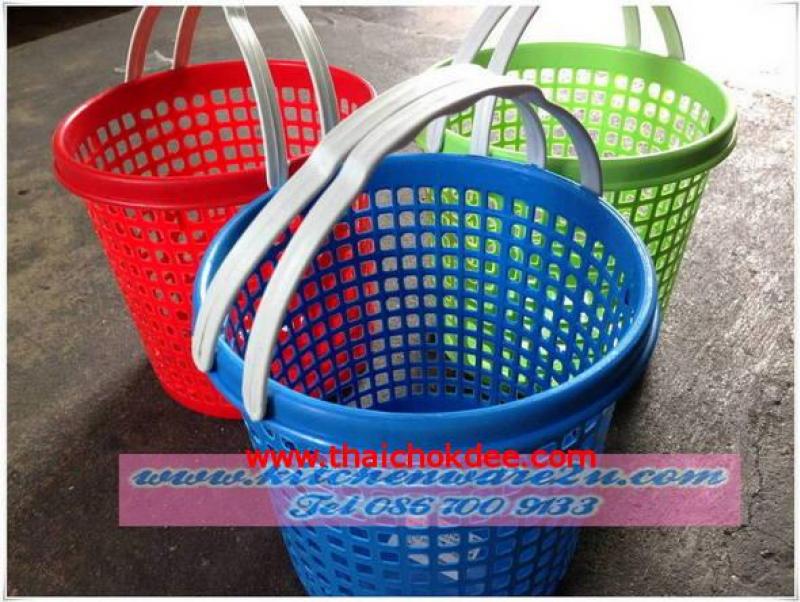 P03987 ตะกร้ากลม มีหู (16.5*16.5*16 cm) No.201 ราคาส่งต่อโหล : 12 ใบ
