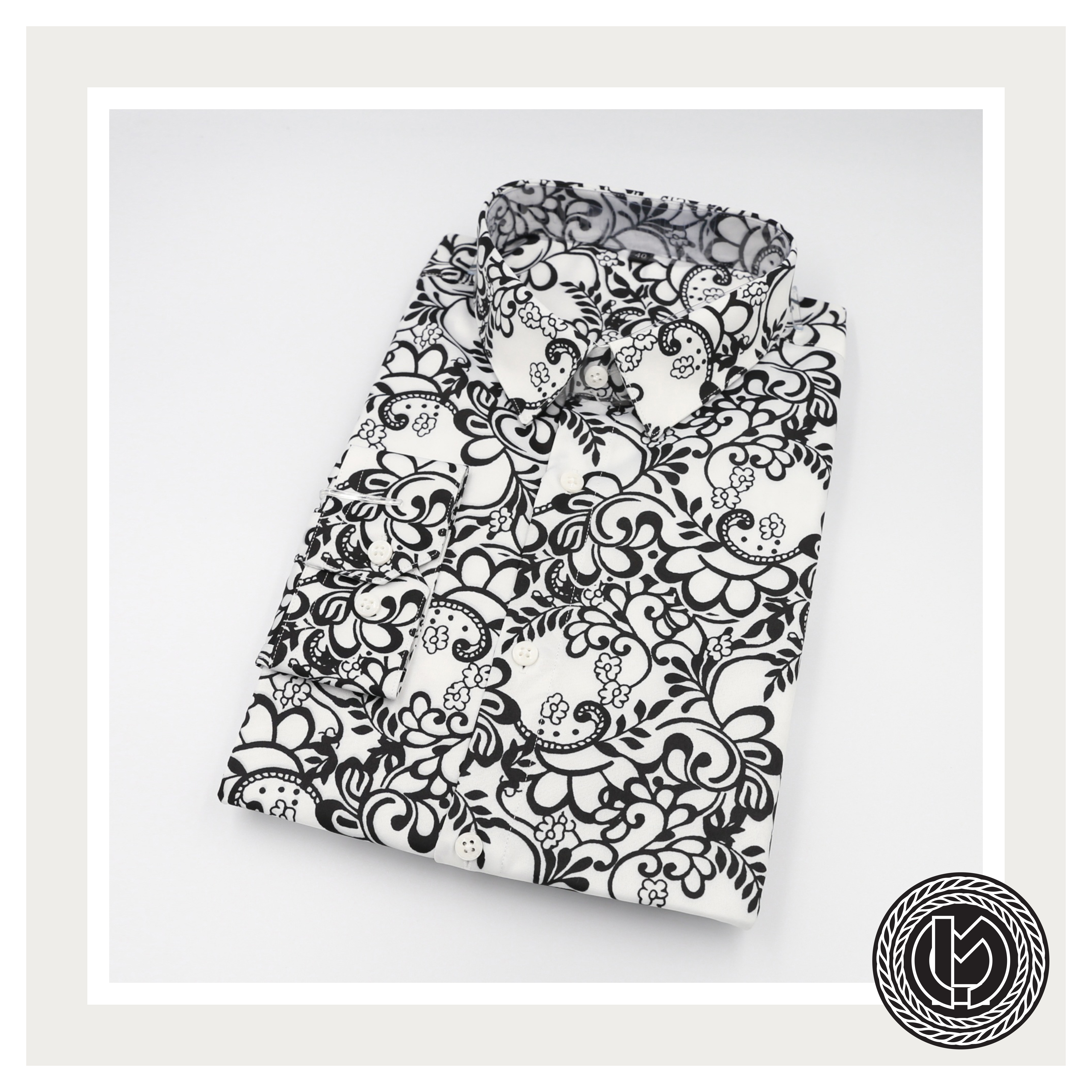 White Vine Patterned Shirt