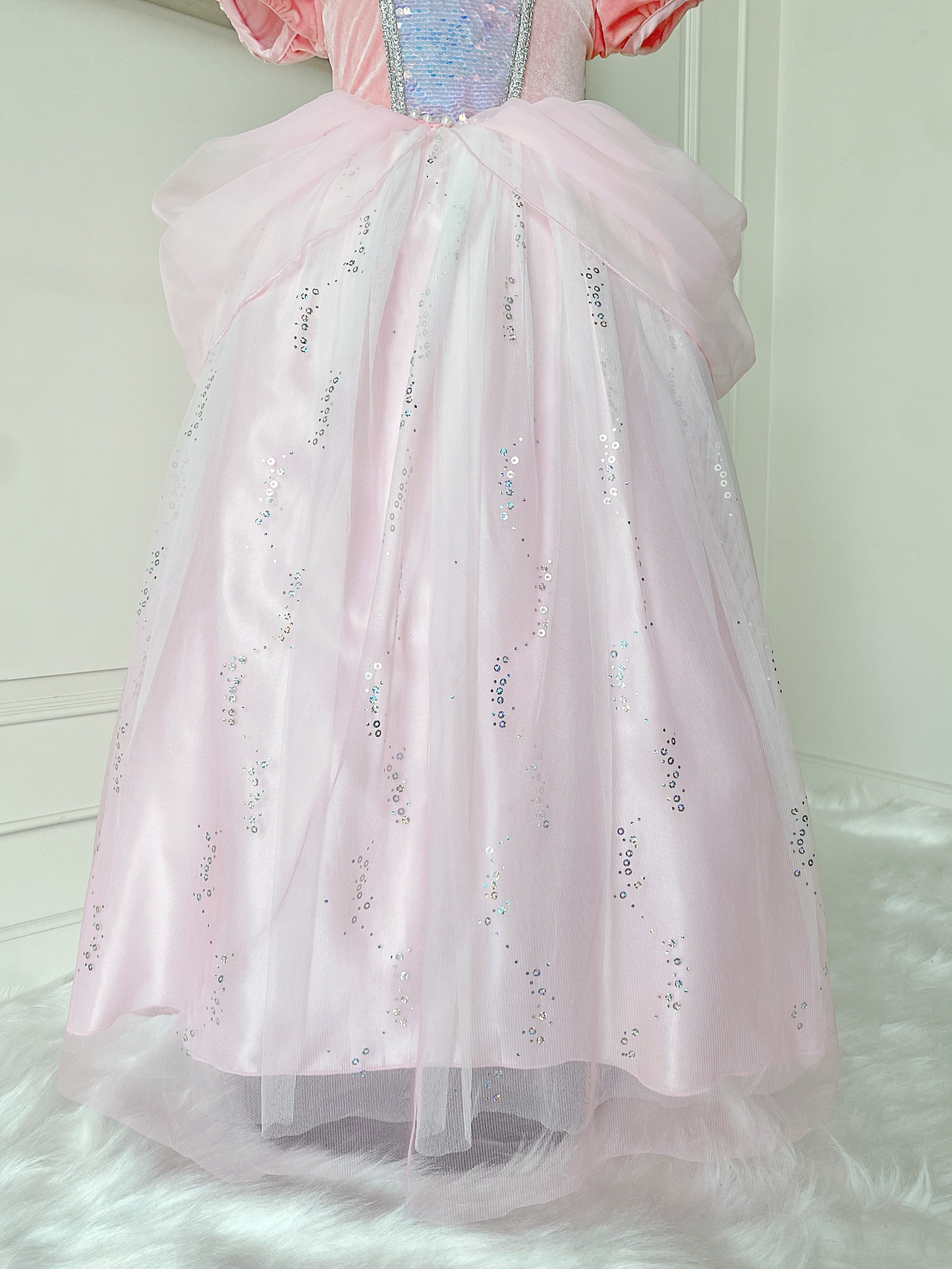 ชุดเจ้าหญิงแอเรียลสีชมพู รุ่นกระโปรงบาน (ไม่รวมปลอกแขน)