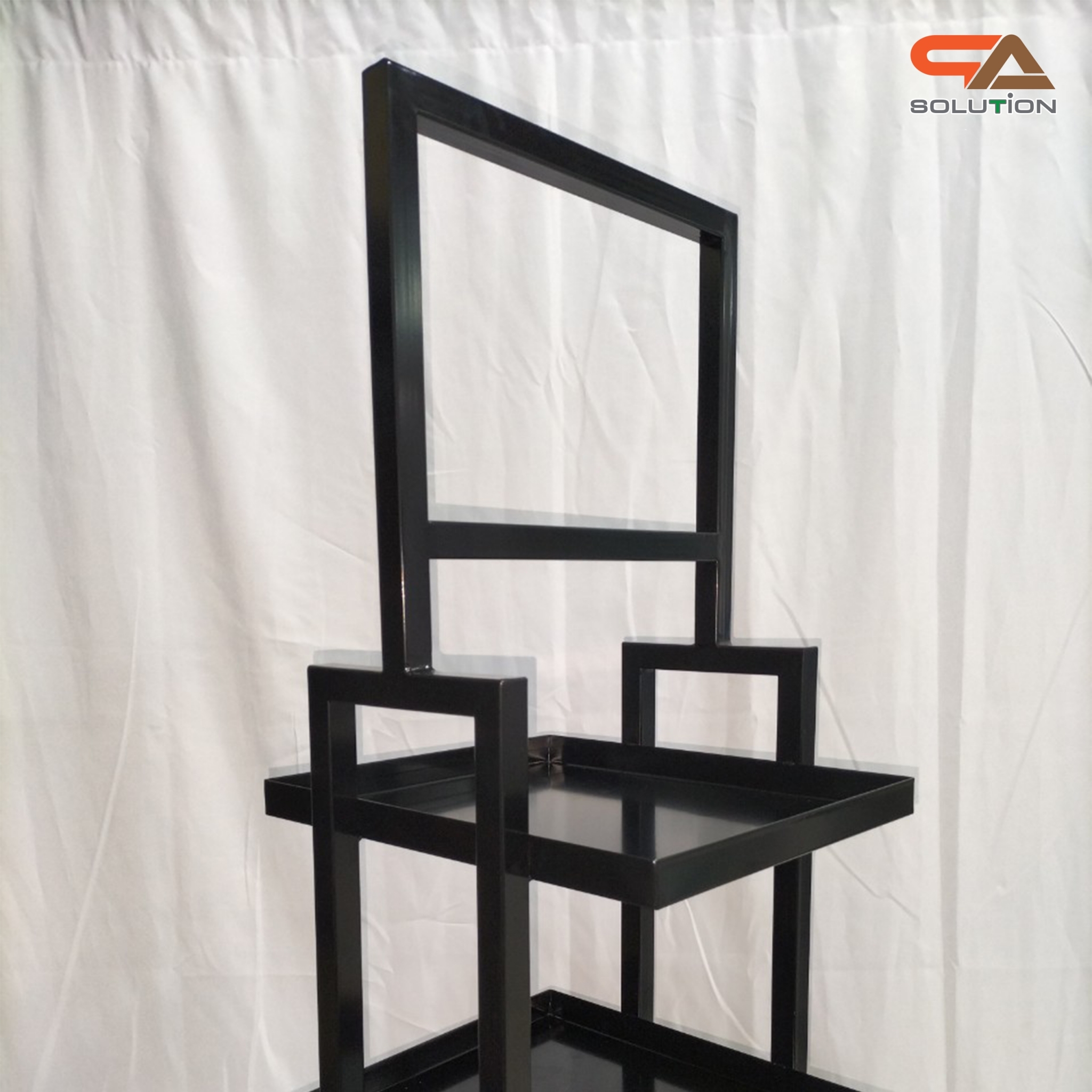 ชั้นวางสินค้าเหล็ก 4 ชั้น สีดำ ขนาด (W)40 x (D)40 x (H)162 ซม. พร้อมล้อ เคลื่อนย้ายสะดวก แข็งแรง รับน้ำหนักได้ดี