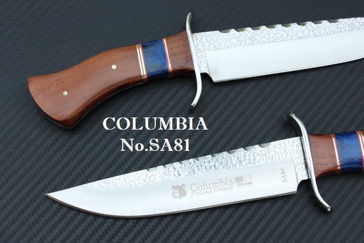 มีด COLUMBIA รุ่น SA81 มีดทรงเปอร์เซียใบตอกลายขรุขระ ด้ามไม้อย่างดี พร้อมซองไนลอน