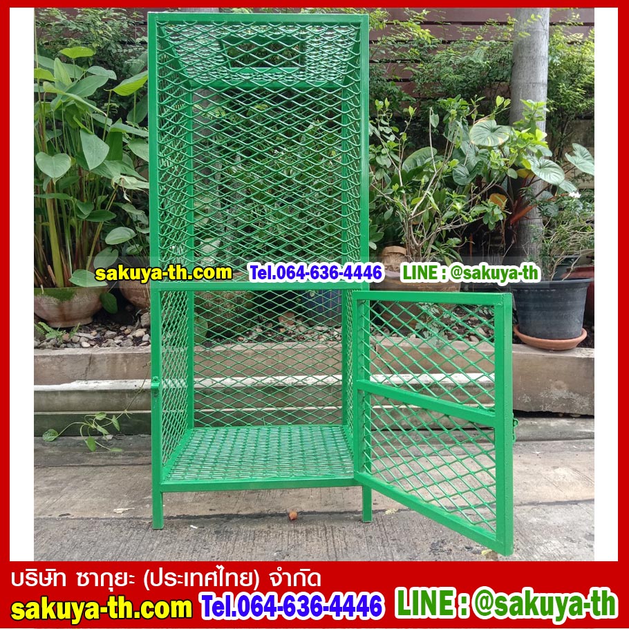 ตะแกรงทิ้งขยะขนาดใหญ่แบบมีประตู