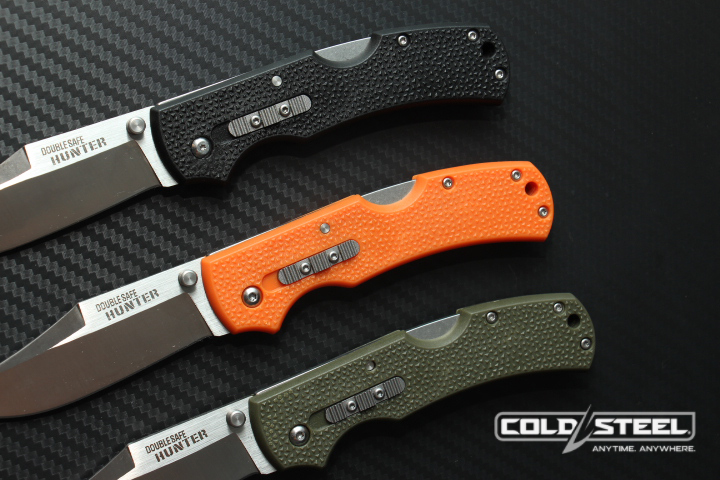 มีดพับนายพราน cold steel รุ่น DOUBLE SAFE HUNTER ใบมีด 8cr13 Mov ทรงโบวี ( AAA ) ด้ามเขียว