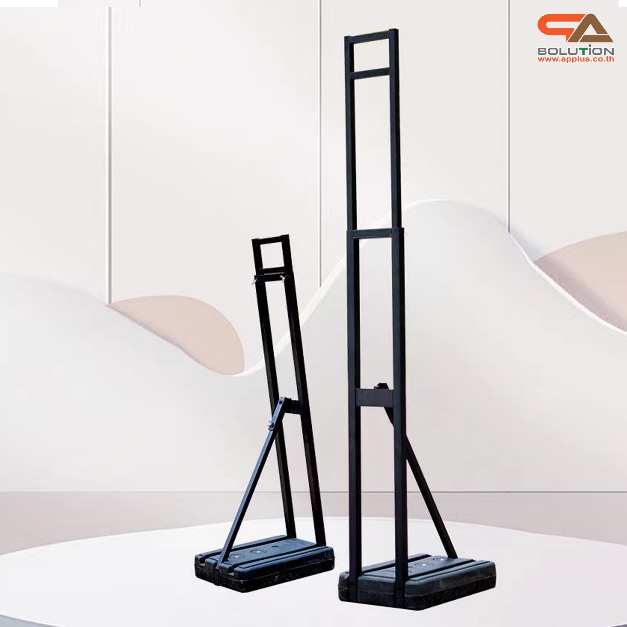 STANDY ขาตั้งสแตนดี้ รุ่นฐานน้ำ ขนาดสูง 100-180 cm. โครงเหล็ก ปรับระดับสูง-ต่ำได้ ฐานน้ำถ่วงน้ำหนัก ลดพัดไม่ล้ม ถอดประกอบได้