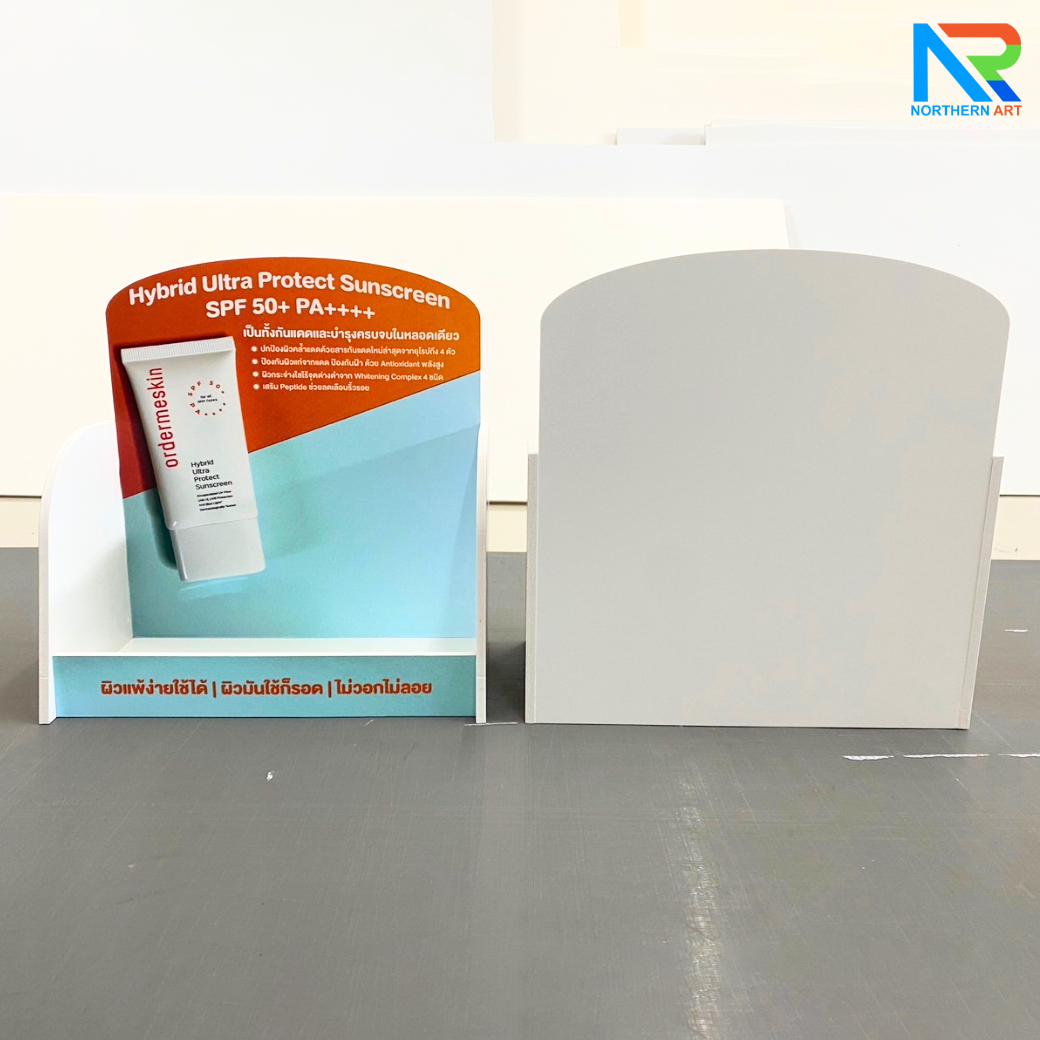 ชั้นวางสินค้าตั้งโต๊ะ TB-19 ขนาด (W) 23 x (D) 12 x (H) 25 cm. วัสดุพลาสวูดหนา 5 มม.