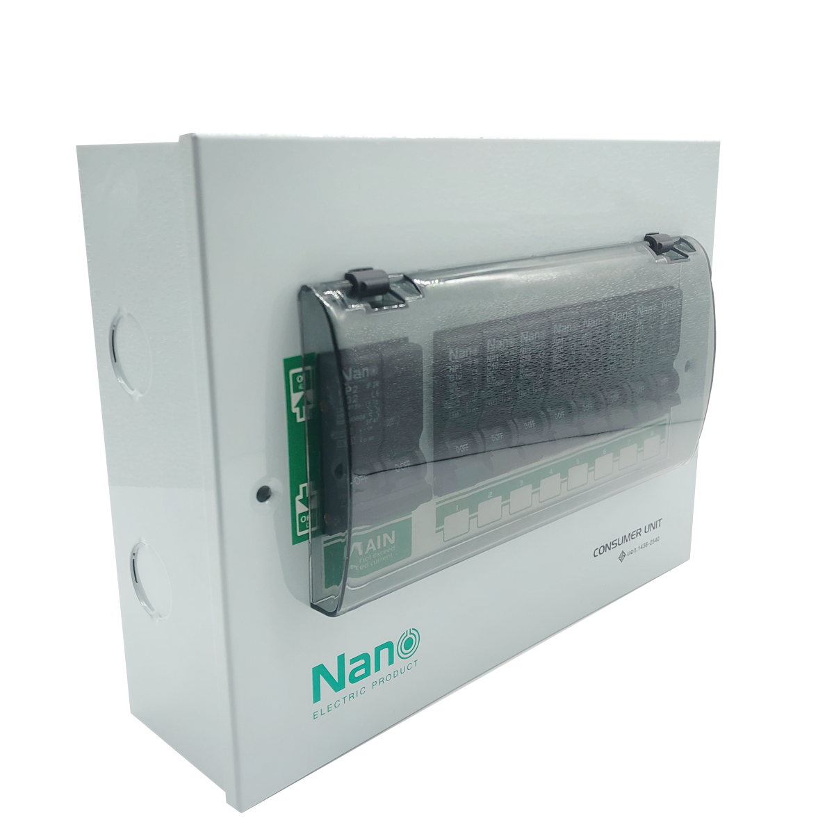Nano ตู้คอนซูมเมอร์ ยูนิต 8 ช่อง ปลั๊กออน us กดล็อก (ตู้เปล่า) ตู้ไฟ consumer unit PCU08 ตู้ Plug On นาโน ตู้ควบคุมไฟ