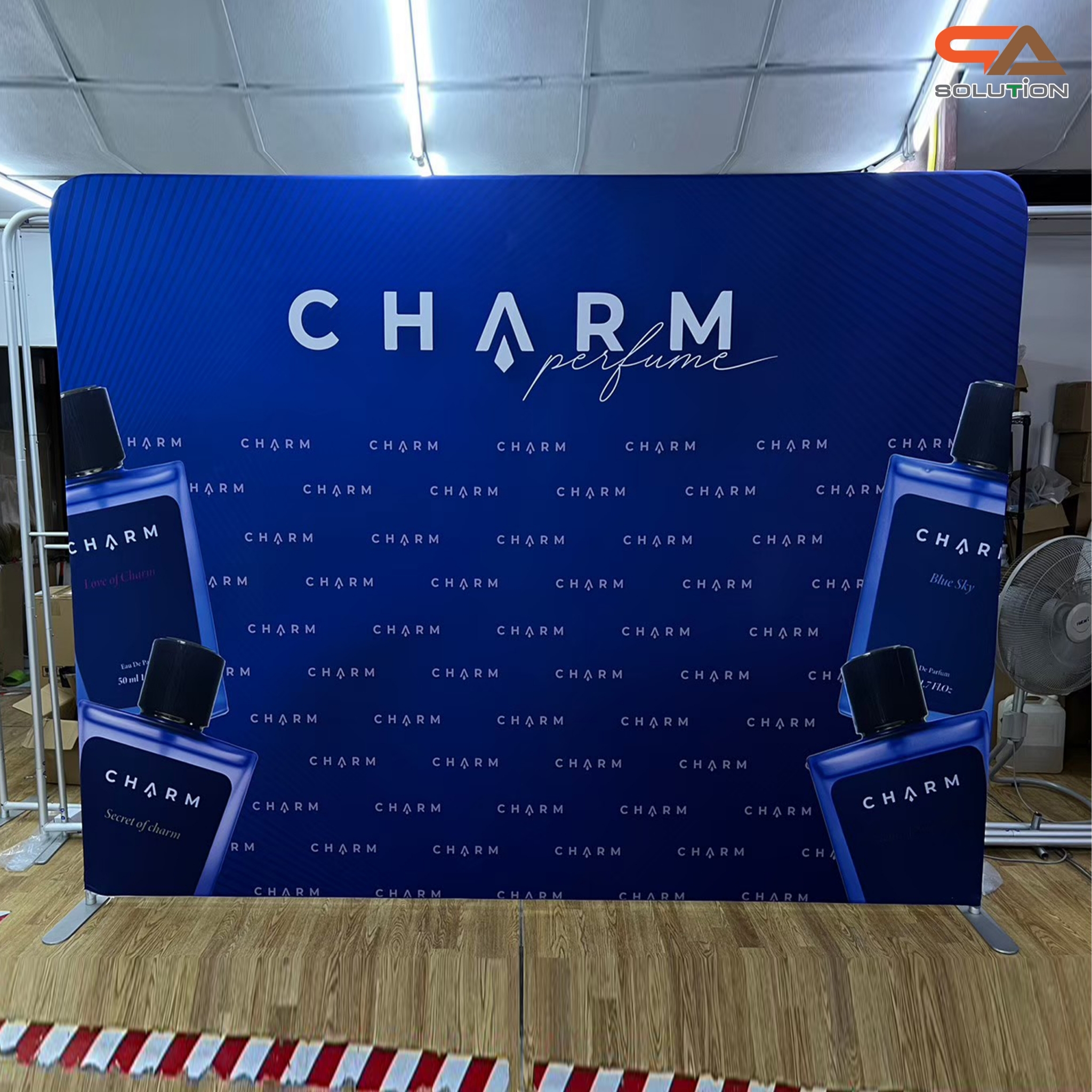 CLEARANCE SALE! แบคดรอปผ้า Fabric Backdrop รุ่นตรง ขนาด (W)244 x (H)226 cm. โครงอะลูมิเนียมถอดประกอบได้ แถมกระเป๋า ฟรี!