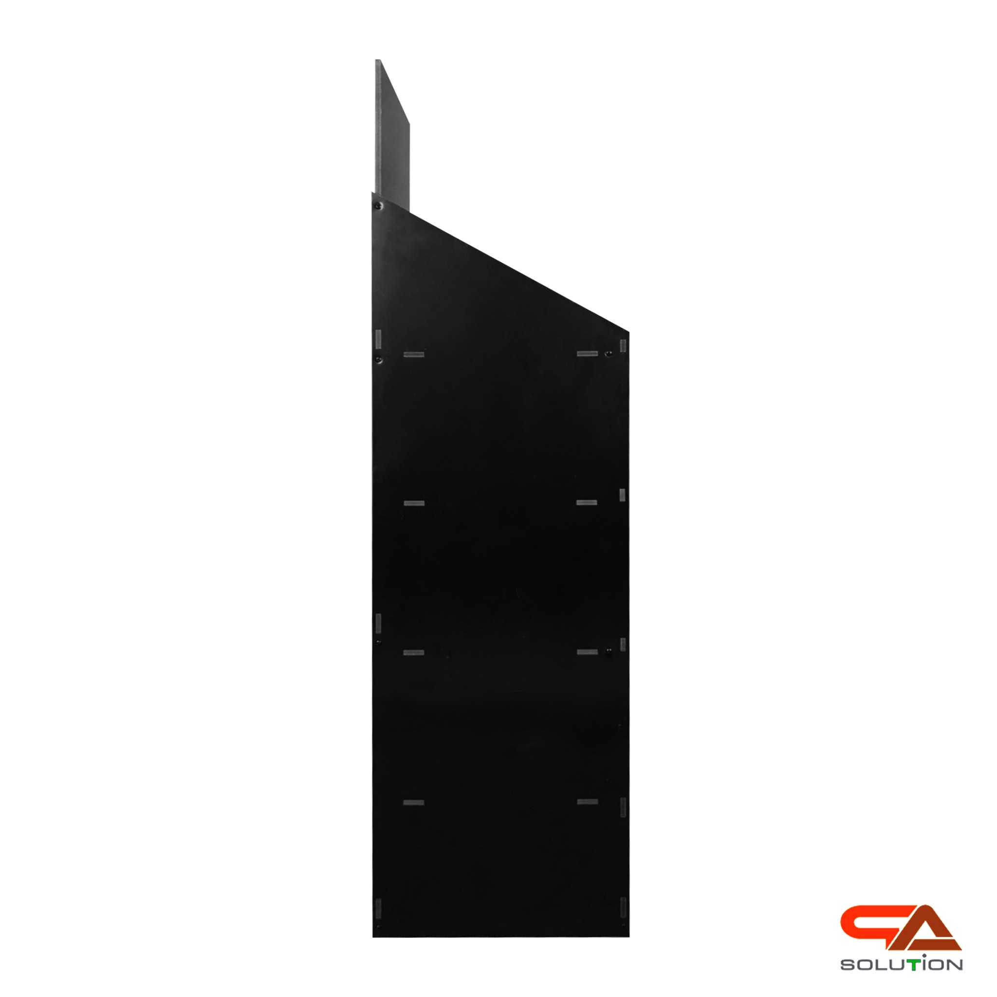 CLEARANCE SALE! ชั้นวางสินค้าพลาสวูด 4 ชั้น ขนาด (W)34 x (D)35.5 x (H)132 ซม. วัสดุพลาสวูดสีดำหนา 8 มม พร้อมงานพิมพ์สติ๊กเกอร์