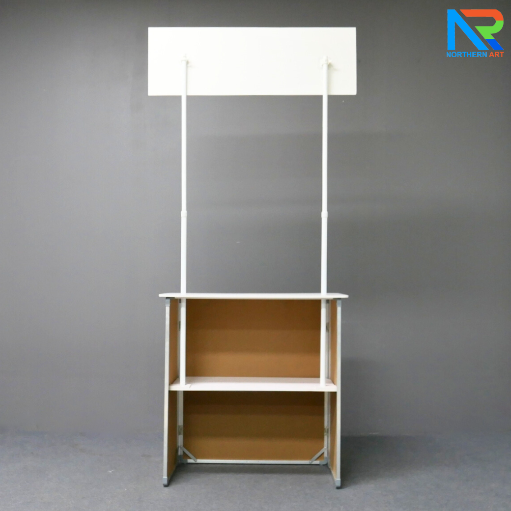 CLEARANCE SALE โต๊ะชงชิม รุ่นไม้ ขนาด (W)80 X (H)190-196 cm. ถอดประกอบได้ มีชั้นวางของ