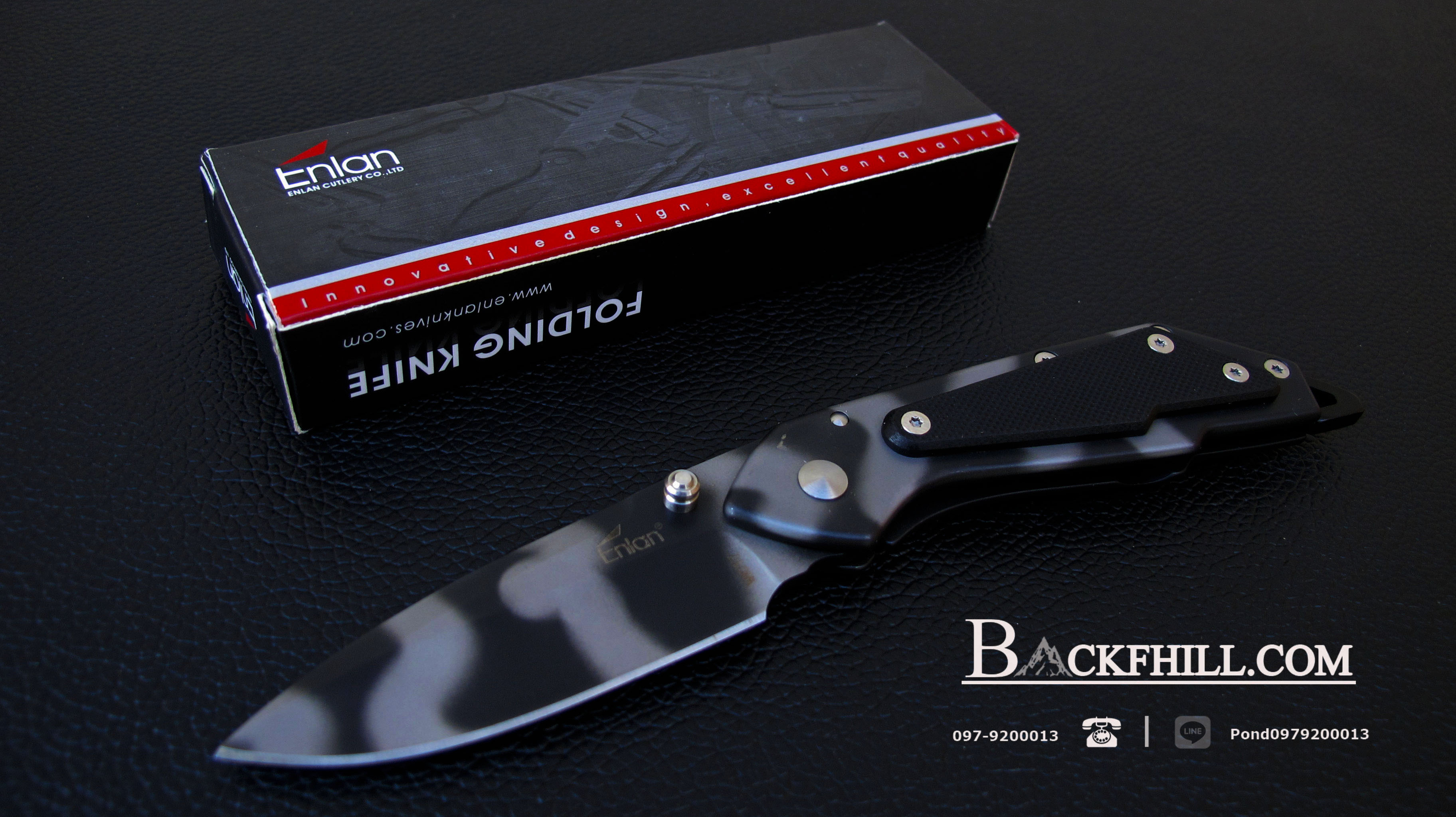 มีดพับ ENLAN Stainless Steel 8Cr13MOV ของแท้ 100 % ลายงูทะเล