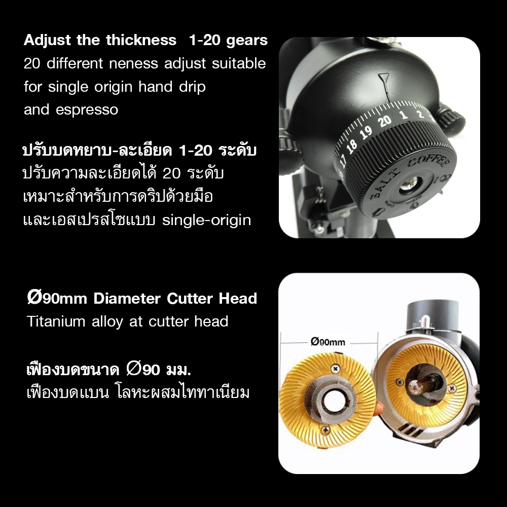 เครื่องบด APRESSO S เฟืองบด 90 mm.