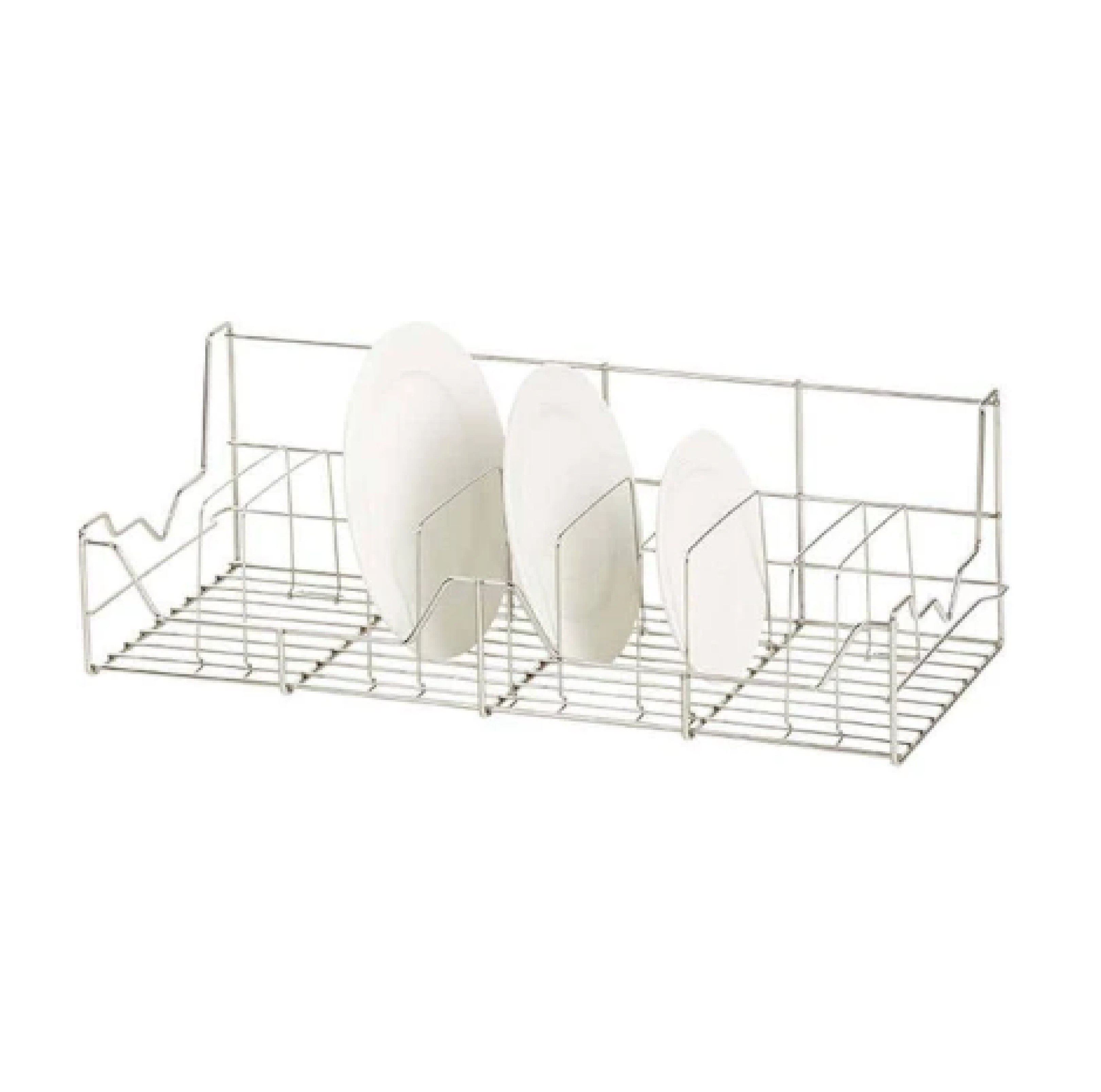 ที่คว่ำจานสแตนเลสพร้อมที่คั่นจานแบบติดผนัง KOWA รุ่น KWH-DR-006 ขนาด 60 x 25 x 21 ซม. สีเงิน