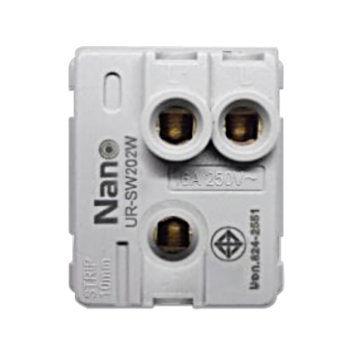 NANO สวิตช์ 2 ทาง 16A 250V ขนาด 1.5 ช่อง Urban series สีดำ รุ่น UR-SW202B (20 ชิ้น/กล่อง)