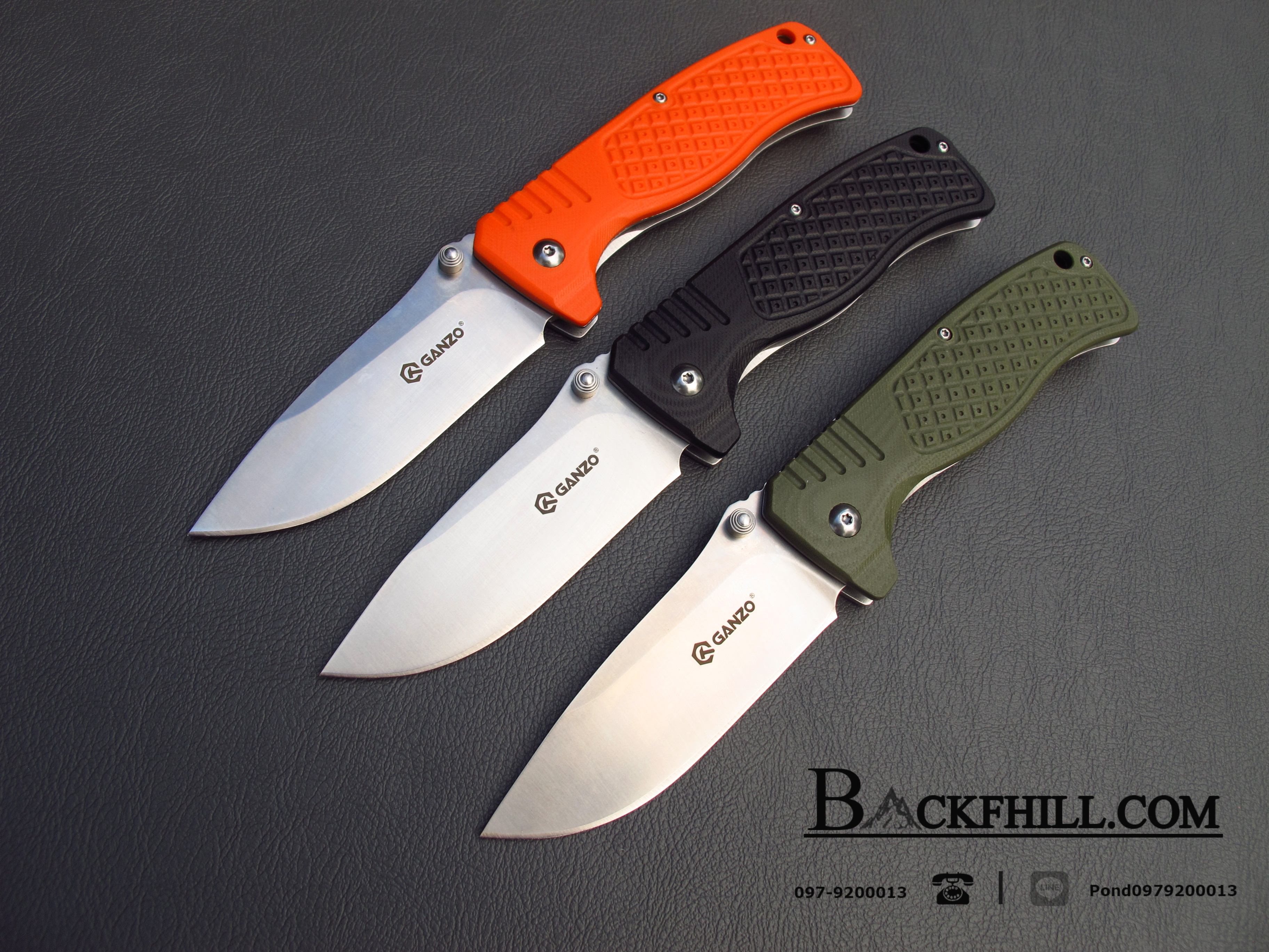 มีด GANZO รุ่น F/G722-GR (สีเขียว) Handle Hunting Pocket Super Knife.