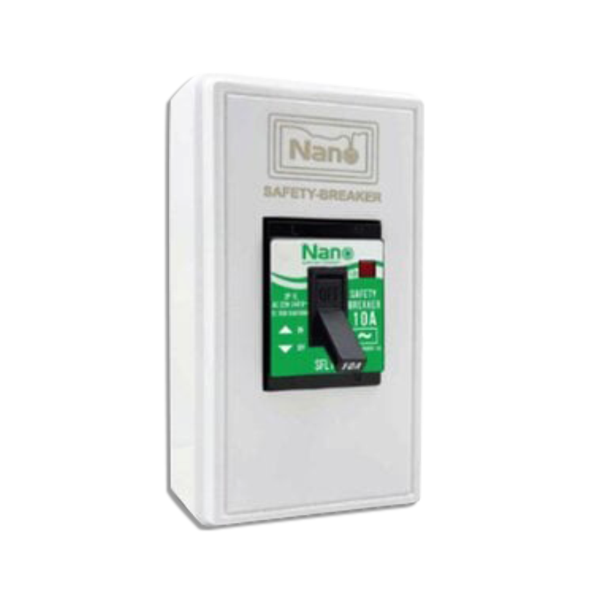 NANO ชุดเซฟตี้เบรกเกอร์รุ่นมีสัญญาณไฟ และกล่องครอบเบรกเกอร์ 10A รุ่น CSSFL10 (18 ชิ้น/กล่อง)