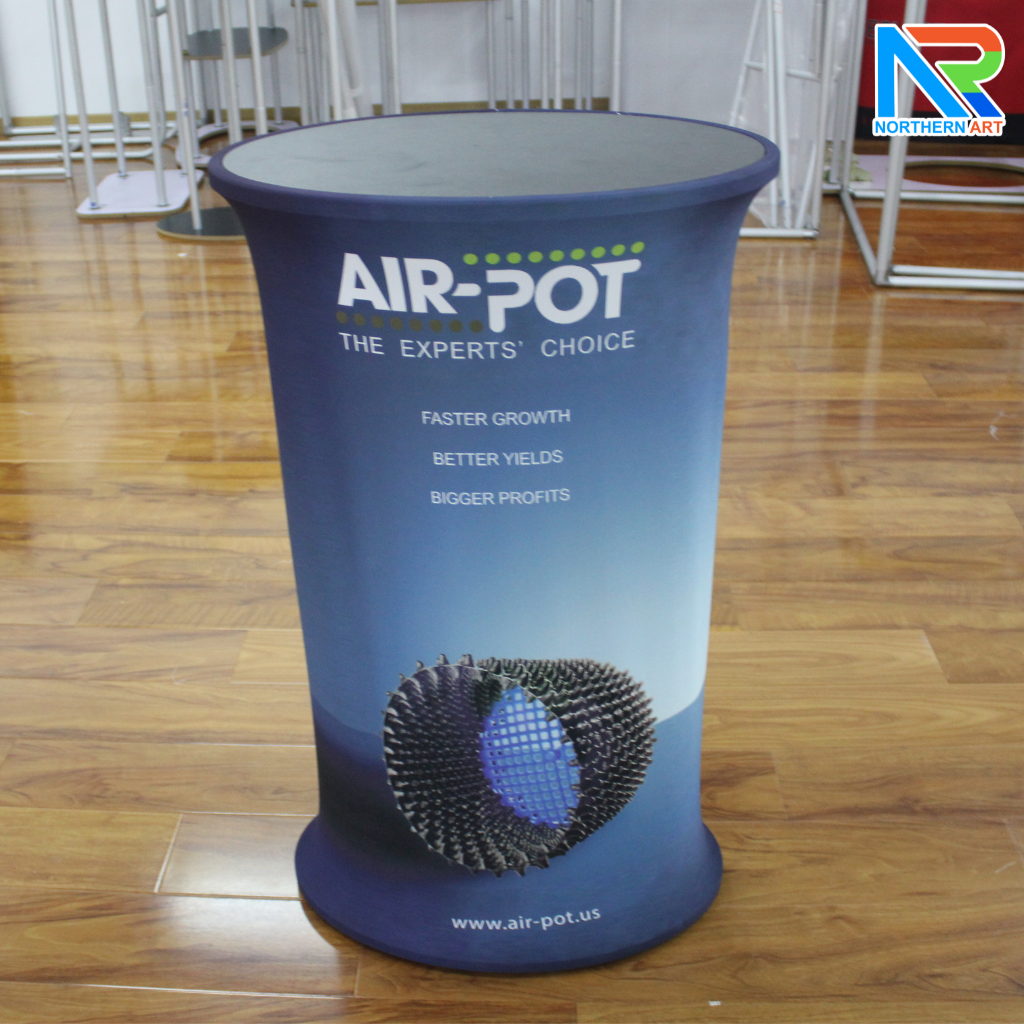 เคาน์เตอร์ผ้าออกบูธ วงรี รุ่น R02 ขนาด (W)59.5 x (L)39.5 x (H)100 cm.ถอดประกอบได้ พร้อมกระเป๋า 1 ใบ