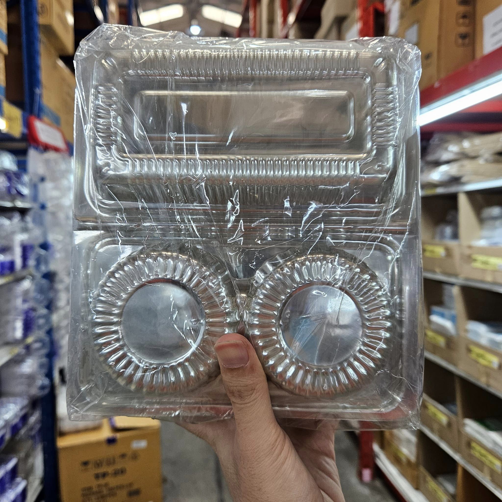 กล่องพลาสติก กล่องใส่ขนม สีใส รหัส E-32 จำนวน 100ใบ