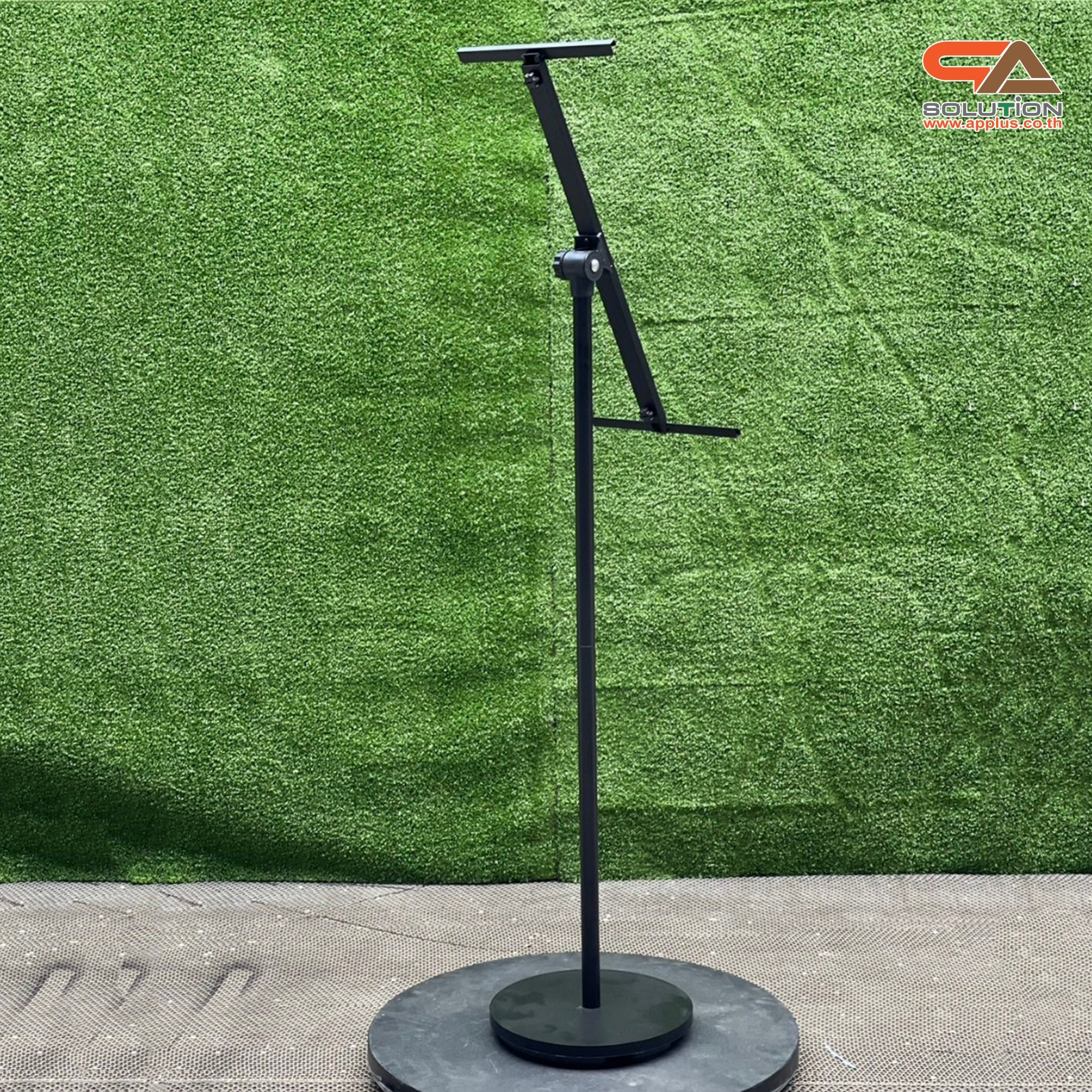 CLEARANCE SALE! ขาตั้งโปสเตอร์ สีดำ รุ่นเอียง เสาเดี่ยว ฐานกลม ปรับมุมเอียงได้ 360 องศา ถอดประกอบได้