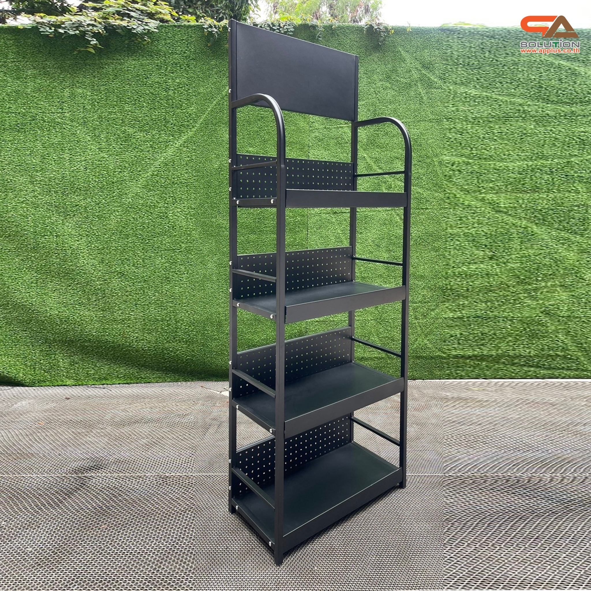 ชั้นวางสินค้าเหล็ก 4 ชั้น สีดำ ขนาด (W)60 x (D)30 x (H)160 ซม. ถอดประกอบได้