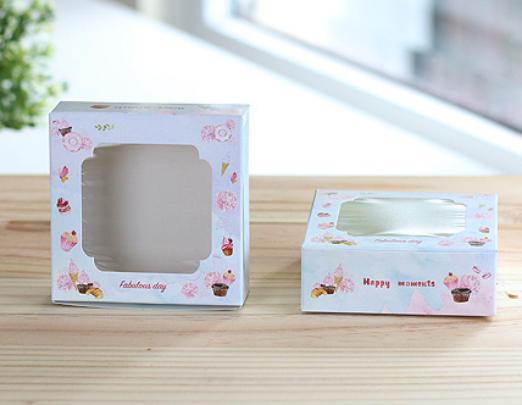 กล่องบราวนี่ 1 ชิ้น ลาย ไอศครีมโคน (50ใบ)