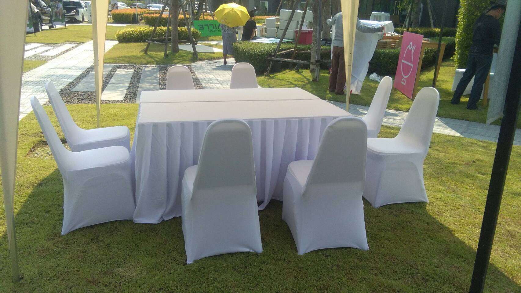 โต๊ะสัมมนา / โต๊ะตั้งอาหาร / โต๊ะหน้าขาว ขนาด0.6x1.5เมตร