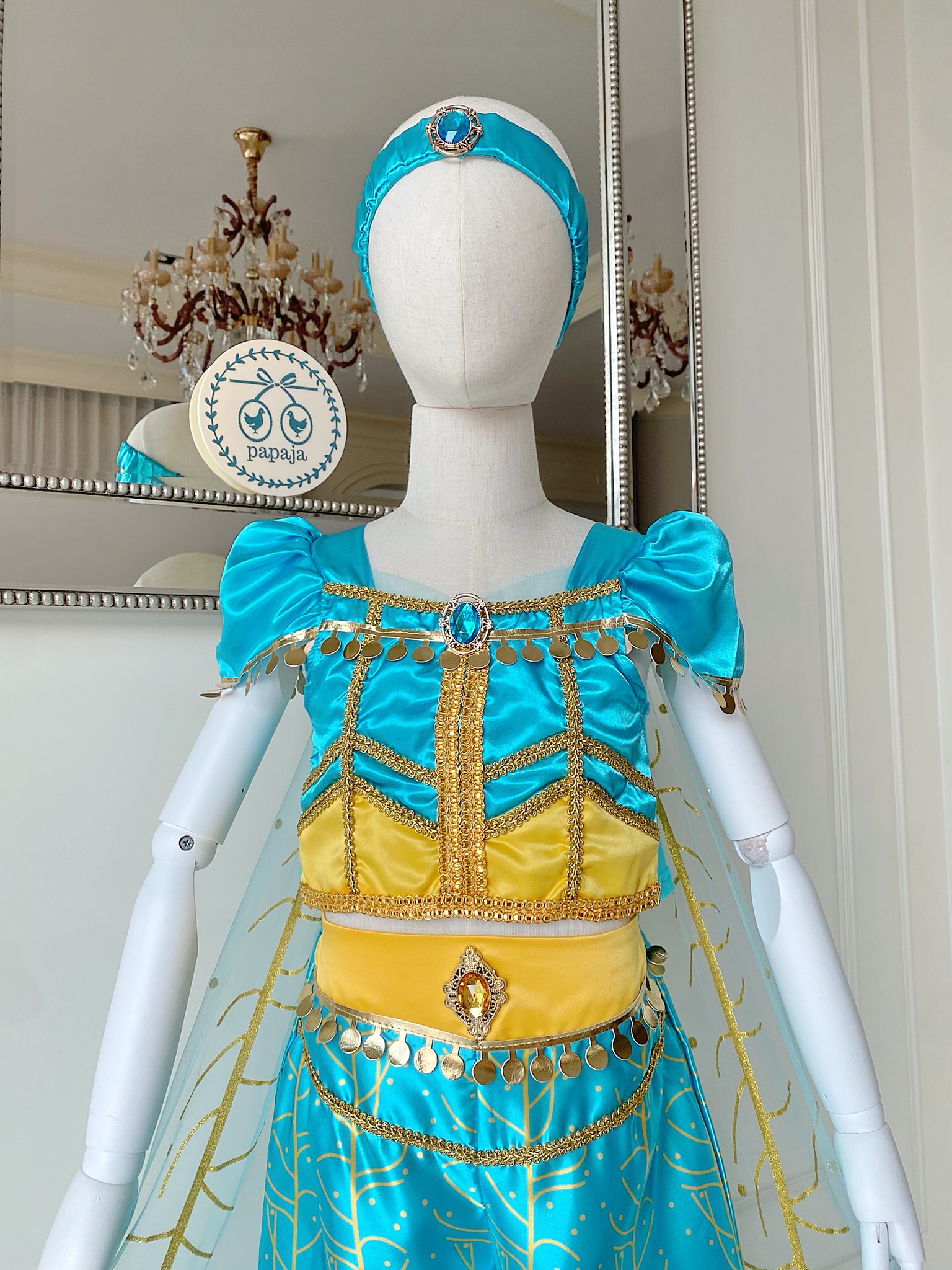 ชุดเจ้าหญิงจัสมิน (Jasmine) รุ่นมีผ้าคลุมไหล่และที่คาดผม