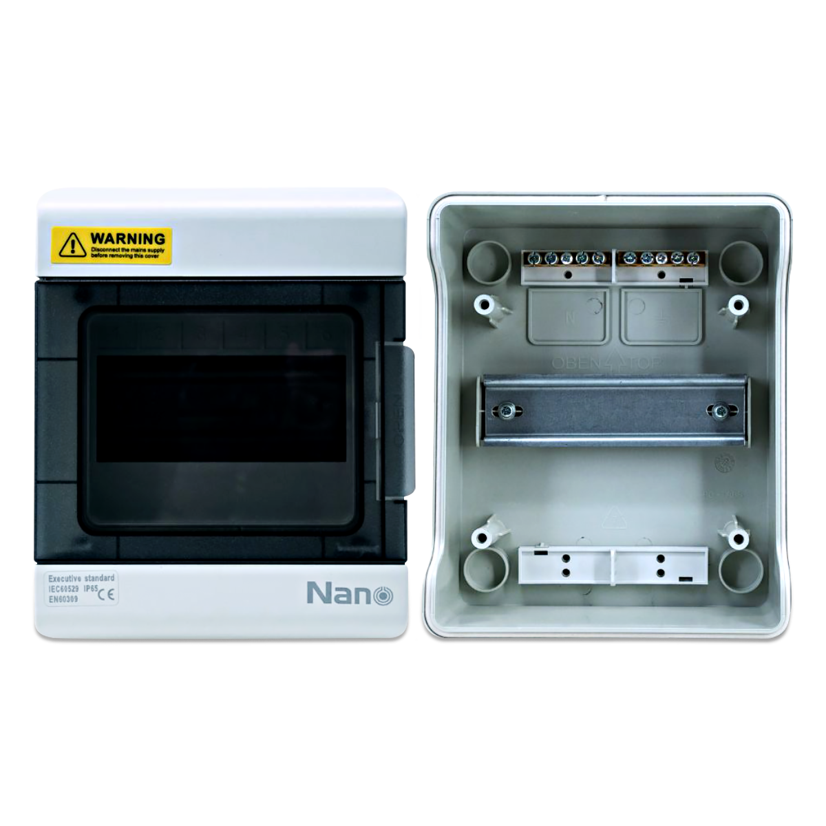 NANO ตู้คอนซูมเมอร์ยูนิตกันน้ำ IP65 ขนาด 6 ช่อง (PC) (ตู้เปล่า)