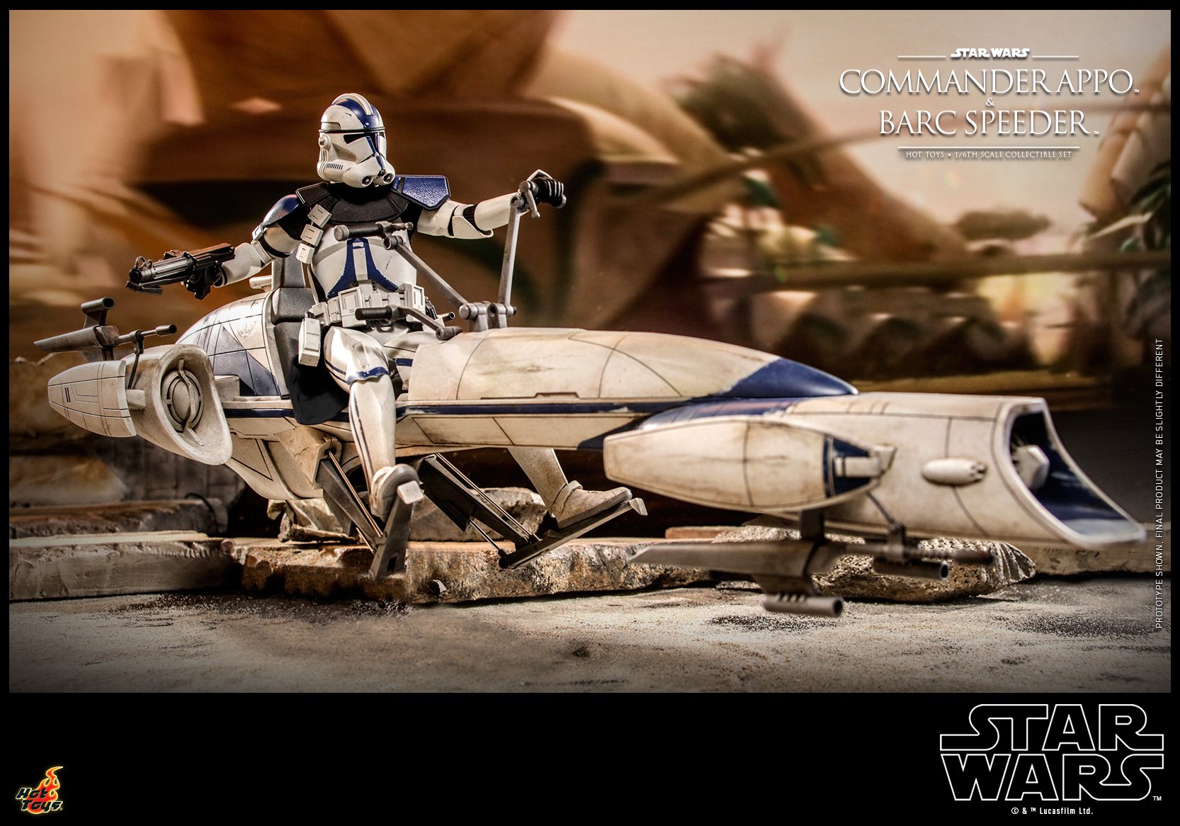 Hot Toys TMS076 1/6 Star Wars: The Clone Wars™ - Commander Appo™ and BARC Speeder™
