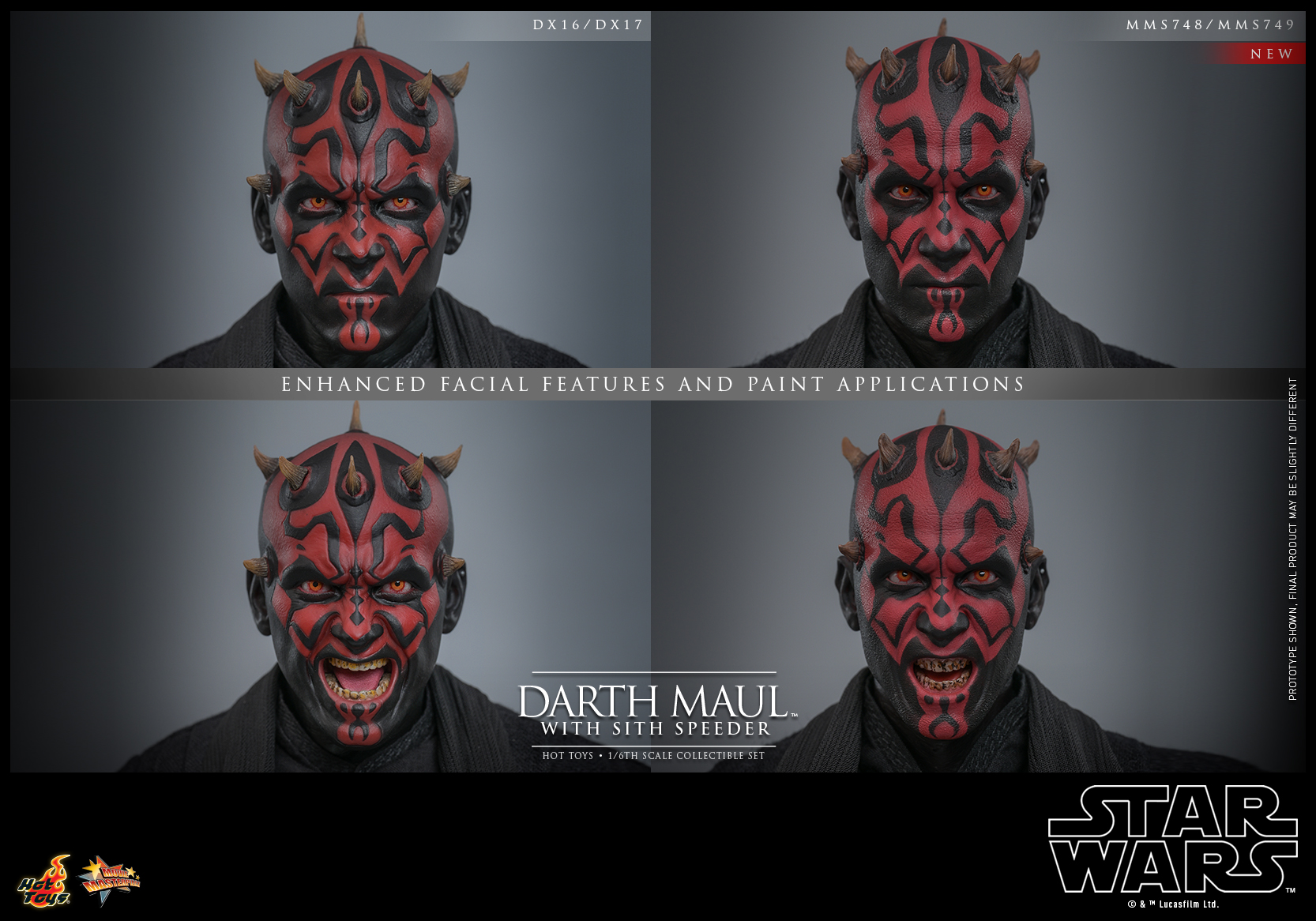Hot Toys MMS749 Star Wars Episode I: The Phantom Menace™ - Darth Maul™ with Sith Speeder