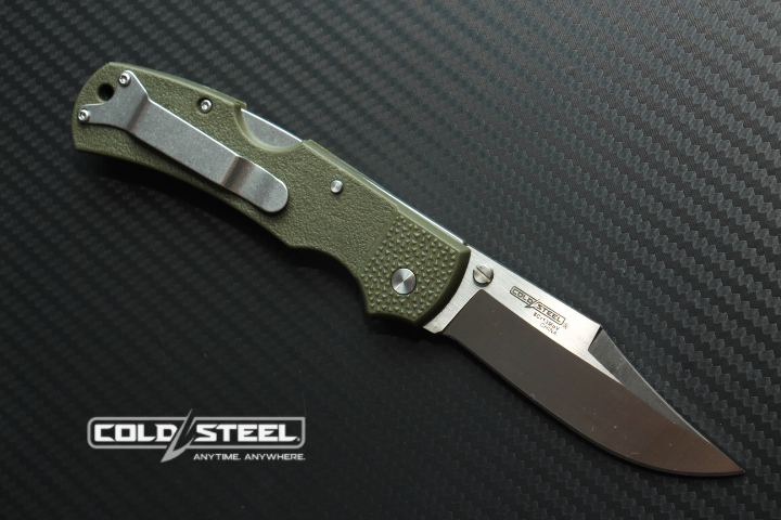 มีดพับนายพราน cold steel รุ่น DOUBLE SAFE HUNTER ใบมีด 8cr13 Mov ทรงโบวี ( AAA ) ด้ามเขียว