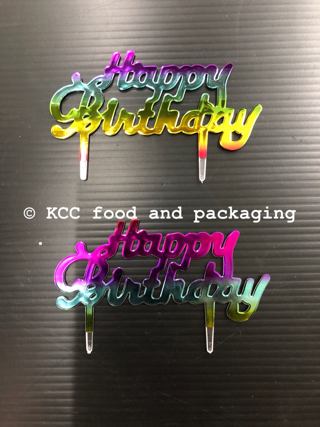 ป้าย Happy Birthday ไล่สี (แพ็ค 10ชิ้น)