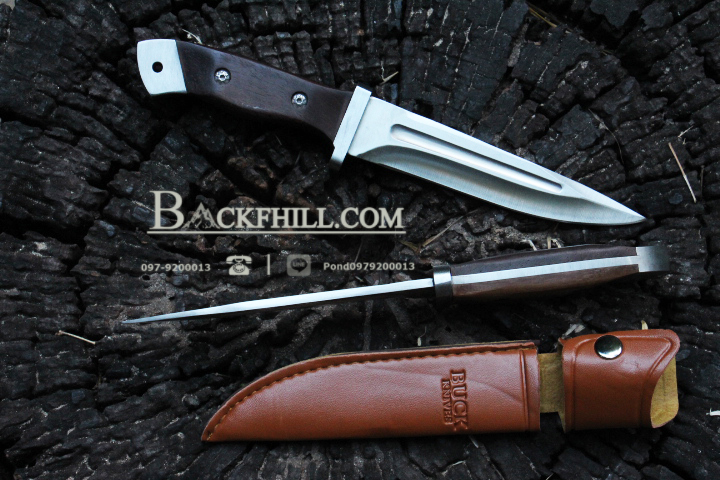 มีดใบตายด้ามไม้ BUCK Model.2008 OEM พร้อมซอง