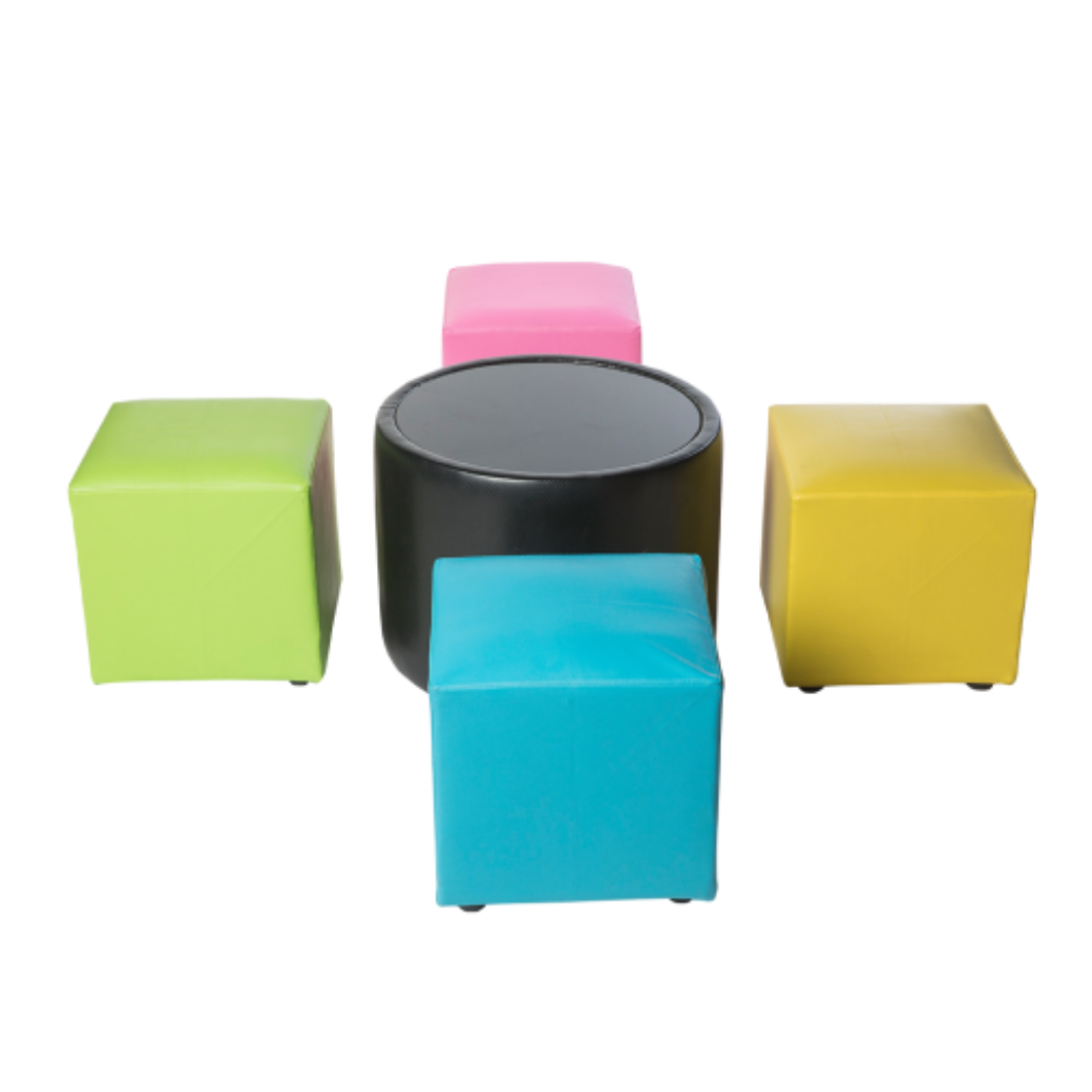 เช่าชุดโต๊ะทรงกลม หุ้มหนังทั้งตัว TOP กระจก พร้อมเก้าอี้ 4 ตัว (เก้าอี้มีหลายแบบให้เลือก)