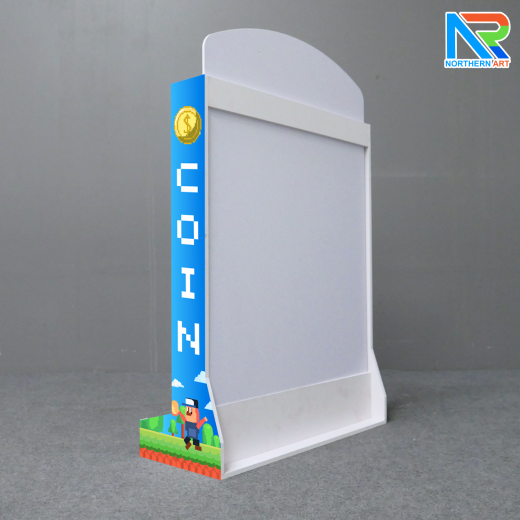 เกมส์หย่อนเหรียญตั้งโต๊ะ ขนาด (W)50 X (D)20 X (H)75 cm. พร้อมเหรียญพลาสติกคละสี 10 เหรียญ