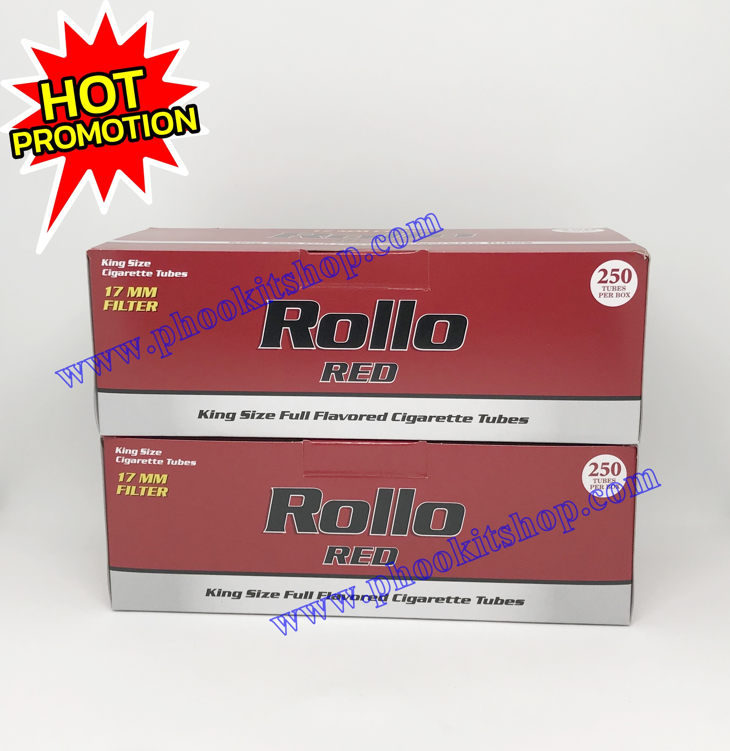 ก้นกรองเปล่า มวนเปล่า สูตรมวนร้อน Rollo 17 MM FILTER จำนวน 500 มวน ราคาพิเศษ