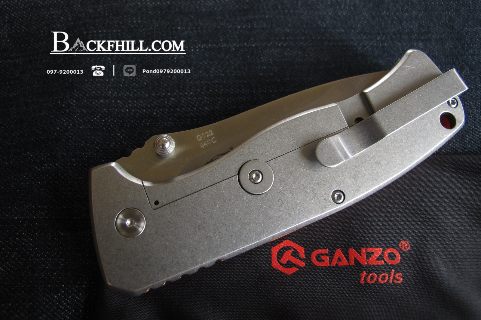 มีด GANZO รุ่น F/G722-OR (สีส้ม) Handle Hunting Pocket Super Knife.
