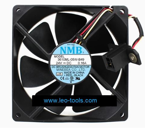 3610ML-05W-B49 DC24V 0.16A NMB 3 สาย+ปลั๊กดำ 90x90x25mm.