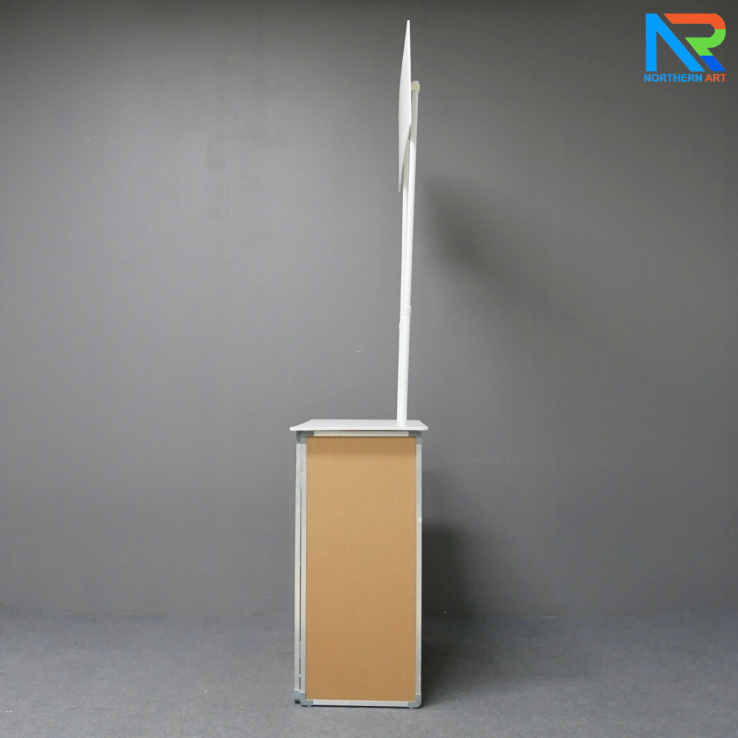 CLEARANCE SALE โต๊ะชงชิม รุ่นไม้ ขนาด (W)80 X (H)190-196 cm. ถอดประกอบได้ มีชั้นวางของ