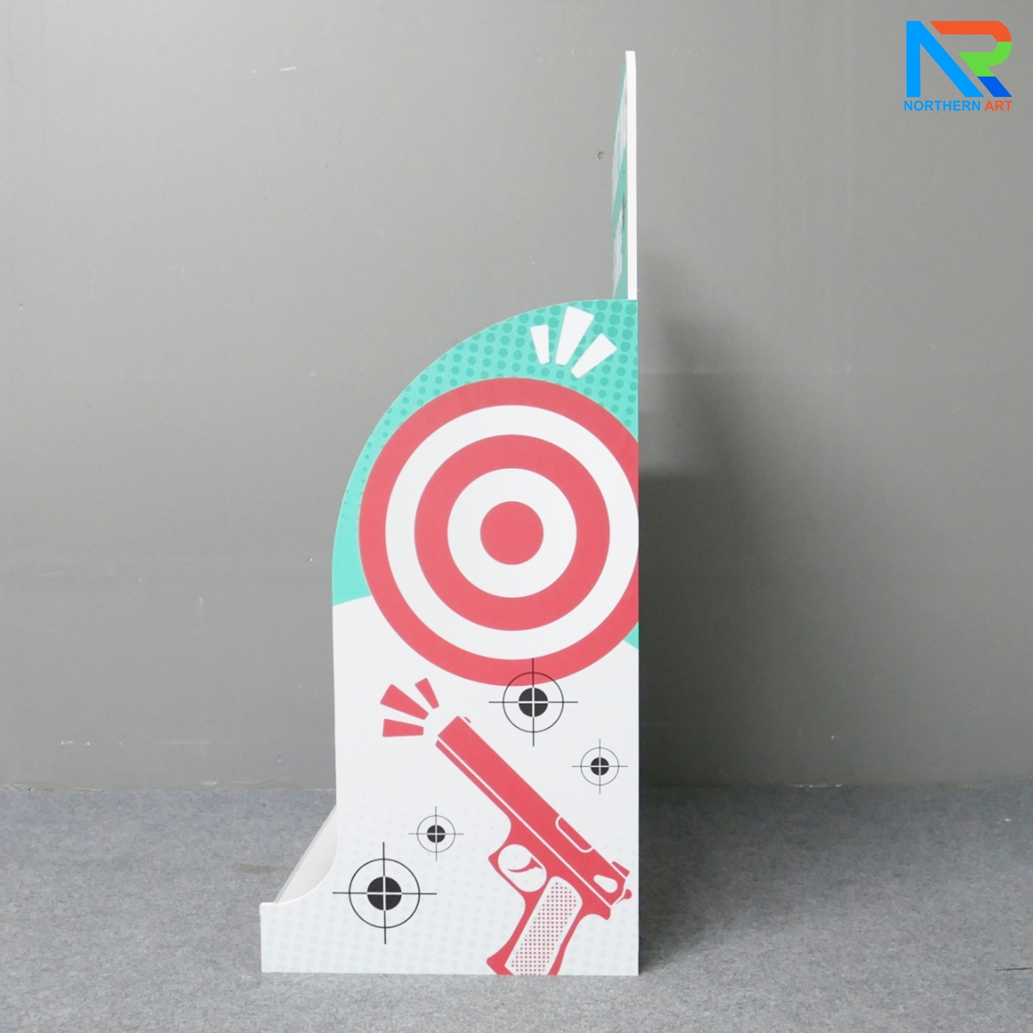 เกมส์ยิงเป้าหมุน เป้าหมุน 360 องศา จำนวน 10 เป้า จอ LED นับคะแนน พร้อมปืนกระสุนโฟม 1 ชุด